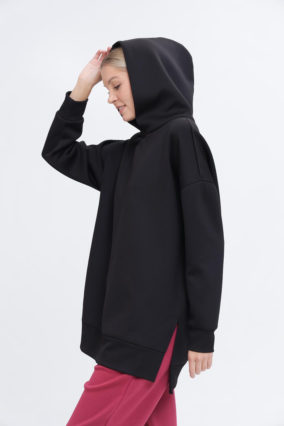 Пуловер Pezzo с капюшоном чёрный