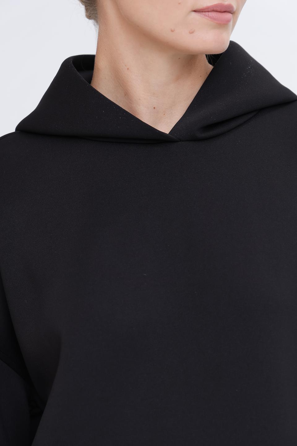 Пуловер Pezzo с капюшоном чёрный