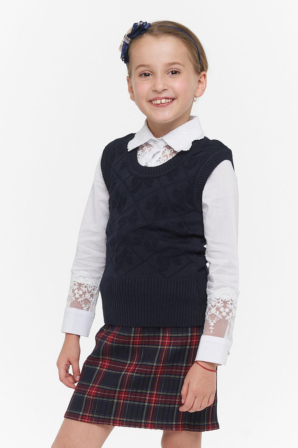 Жилет VAY girl синий с ромбами