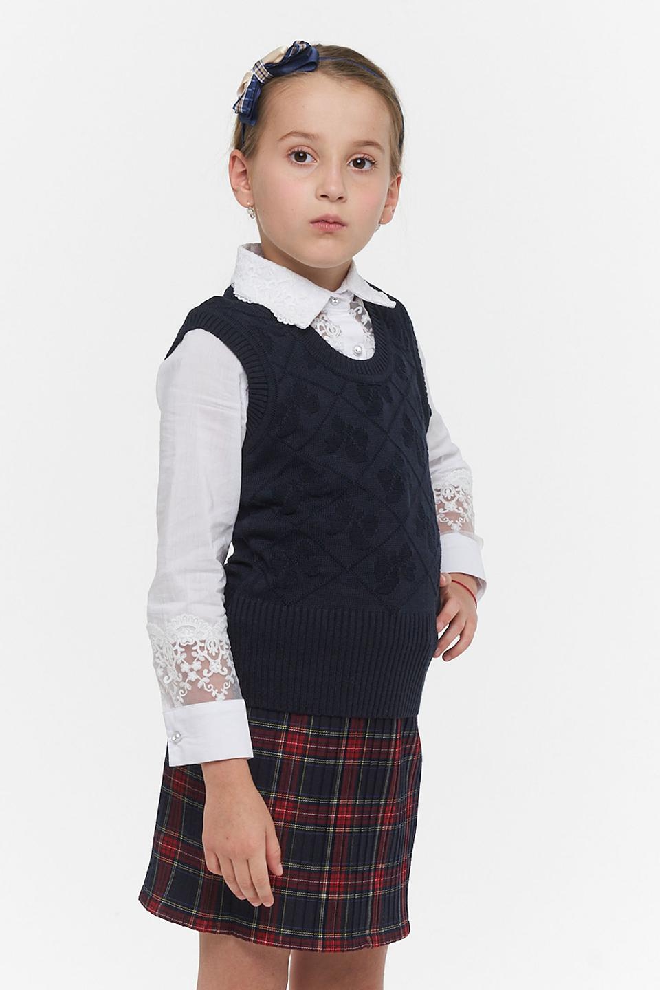 Жилет VAY girl синий с ромбами