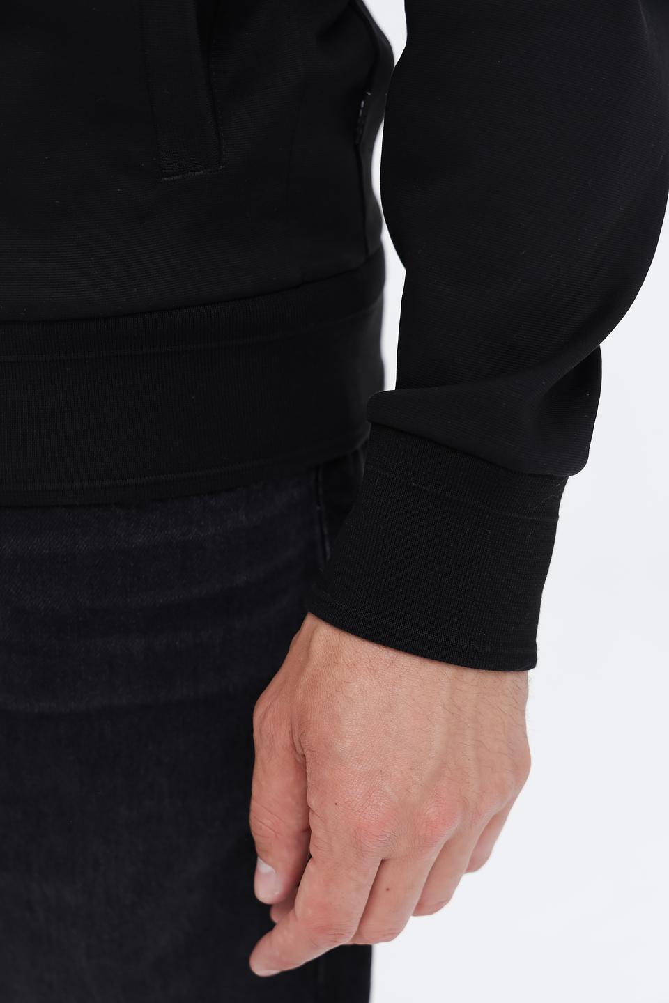 Кардиган Boss Black чёрный с капюшоном