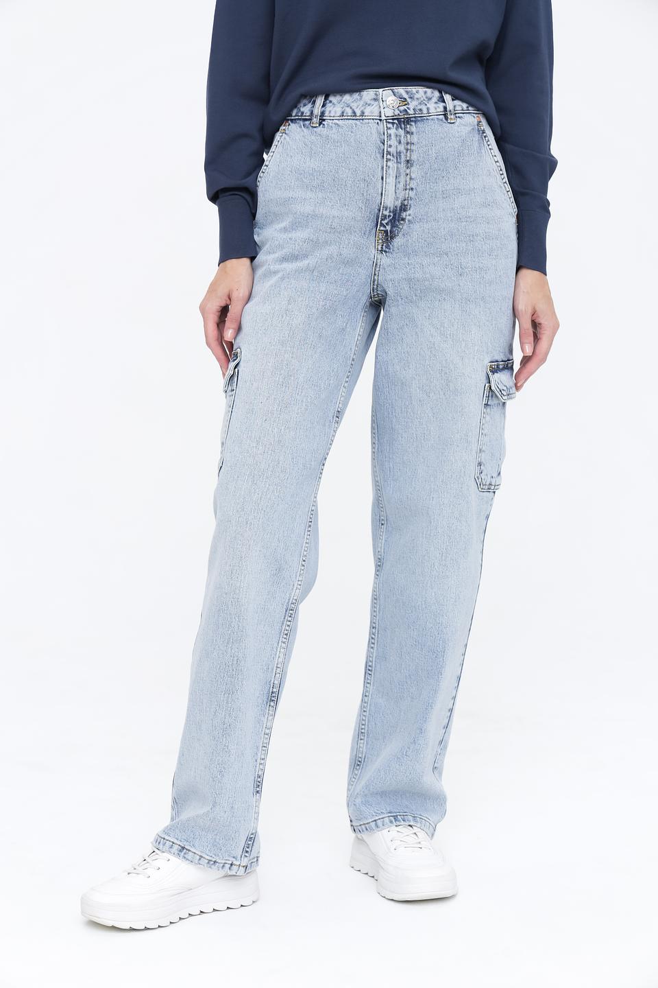 Джинсы карго Oui светло-голубые