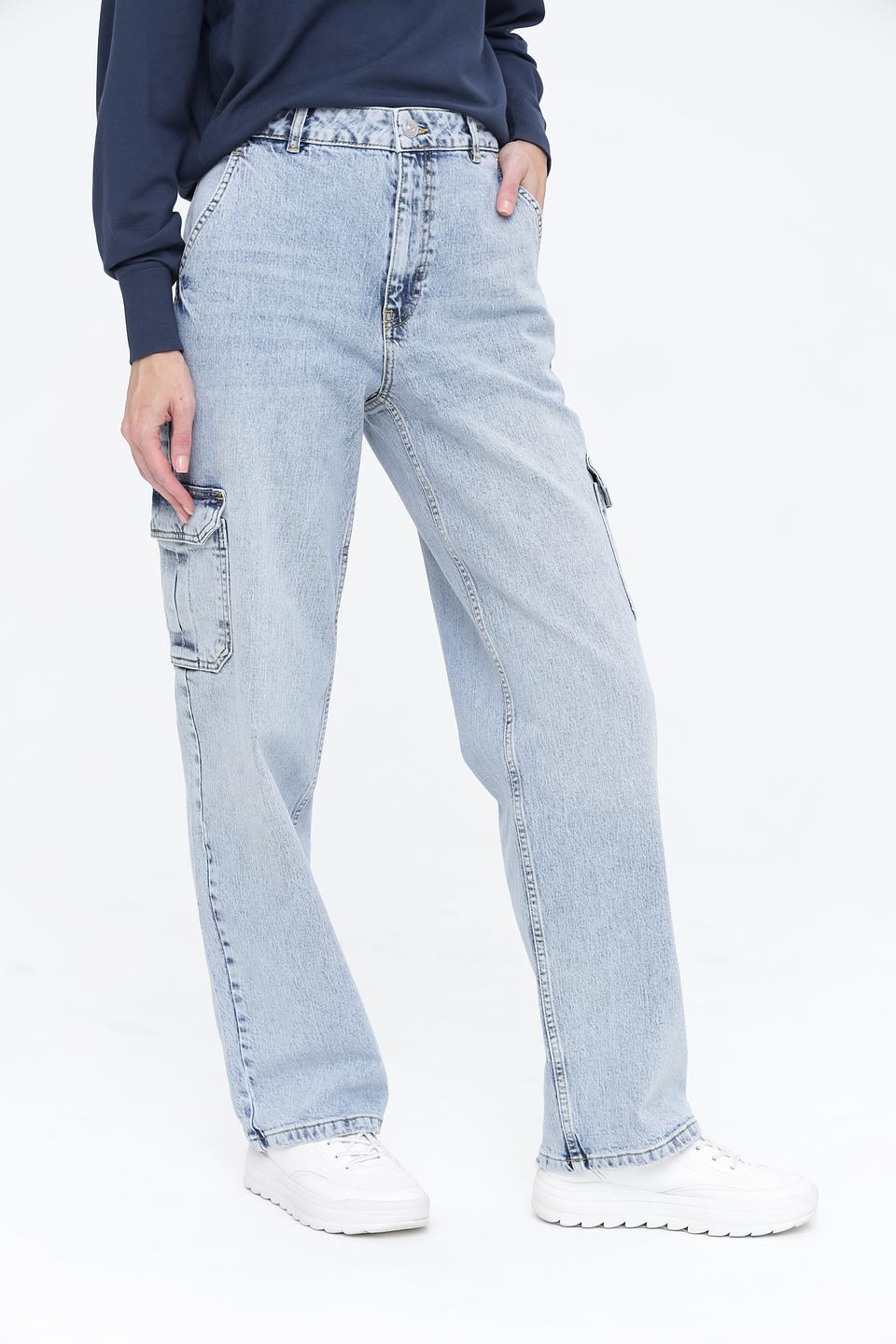 Джинсы карго Oui светло-голубые