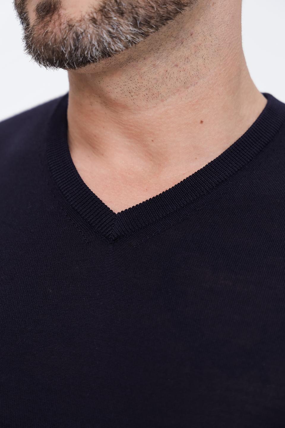 Джемпер Bugatti V-образный тёмно-синий