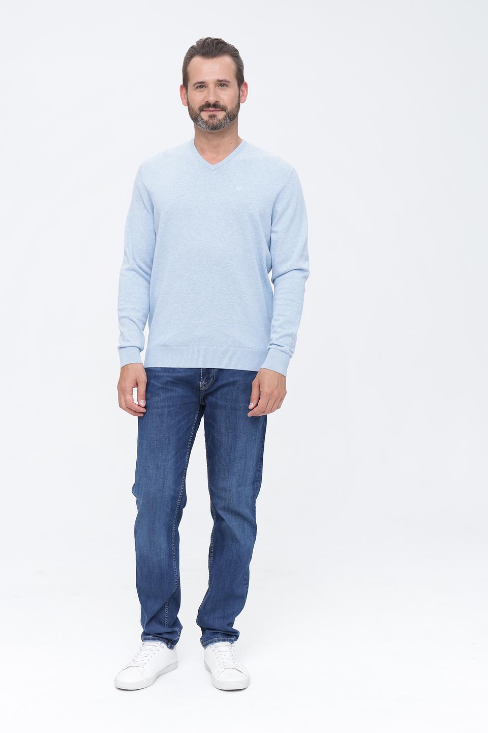 Джемпер Bugatti V-образный голубой