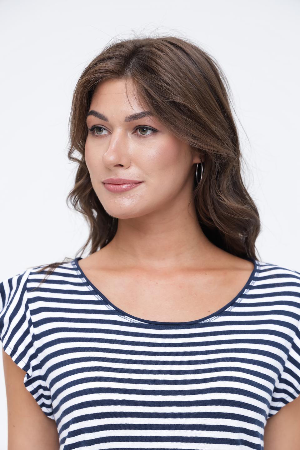 Футболка Monari в полоску с воланами