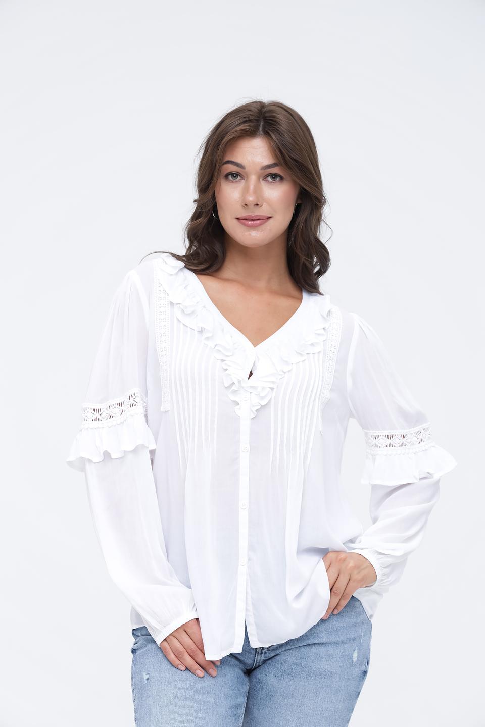 Блуза Monari с воланами белый