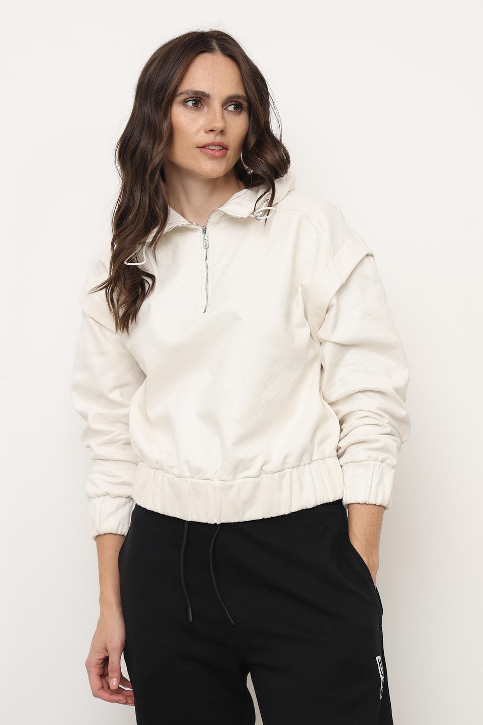 Джемпер Boss Black с молнией кремовый