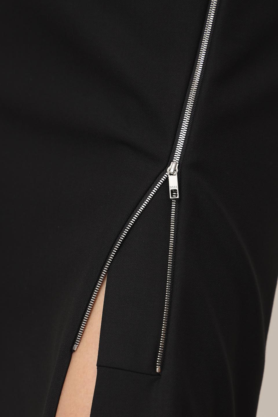 Юбка Boss Black с разрезом чёрная