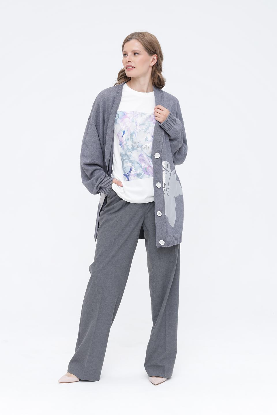 Кардиган Ice Play с оленем серый