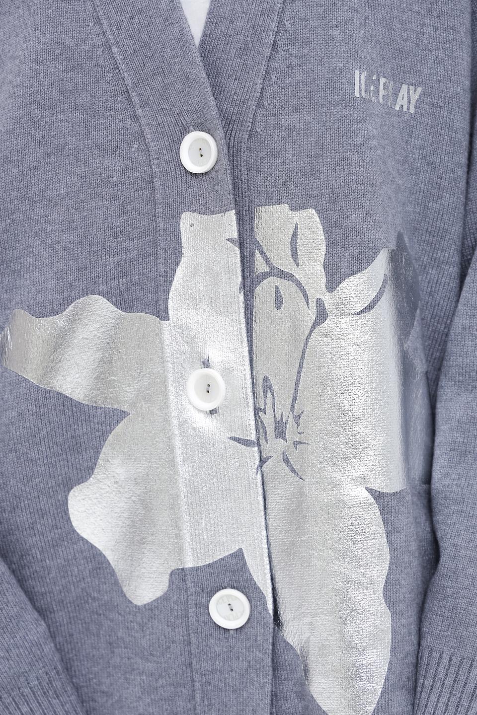 Кардиган Ice Play с оленем серый