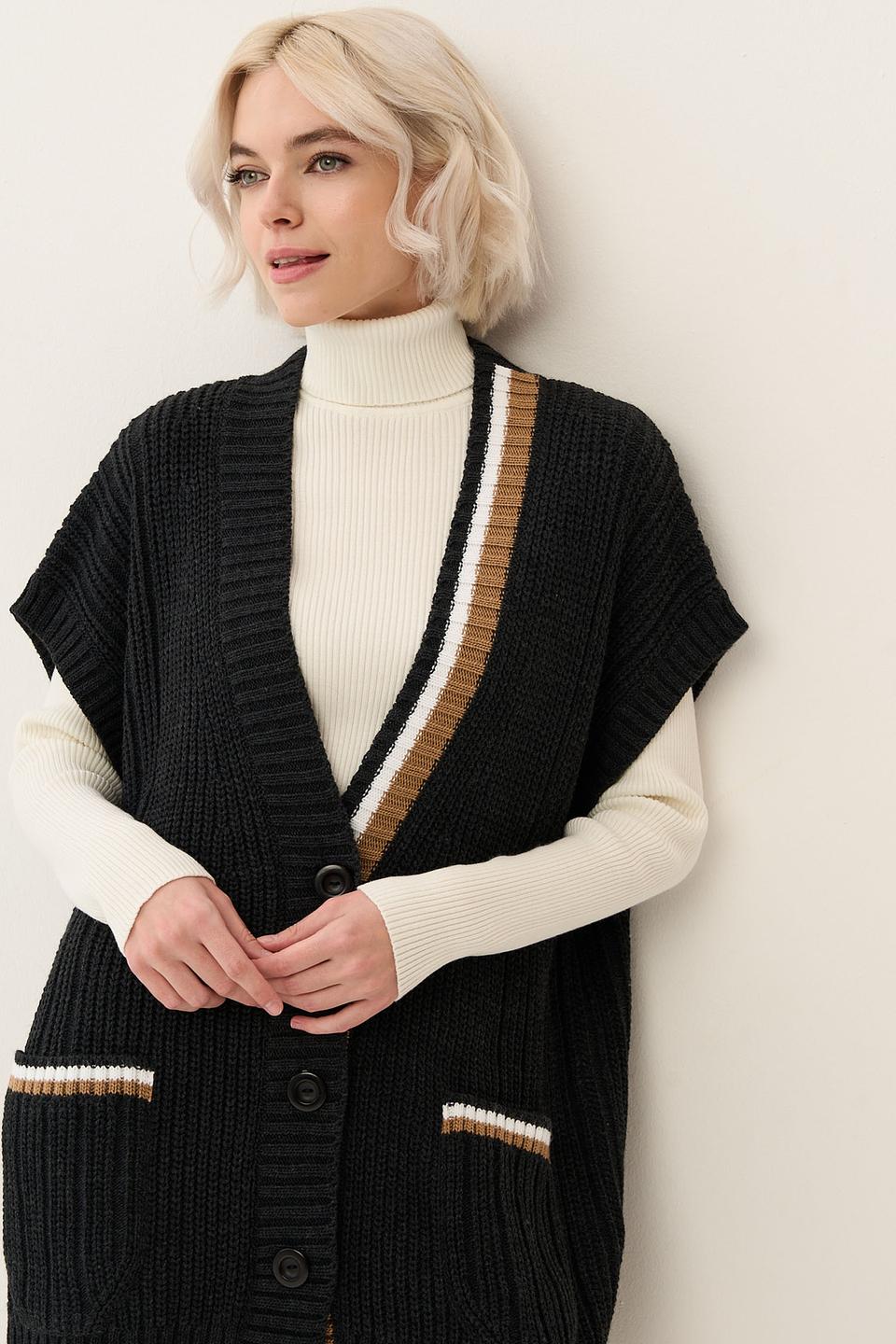 Жилет NEWVAY вязаный с полосками