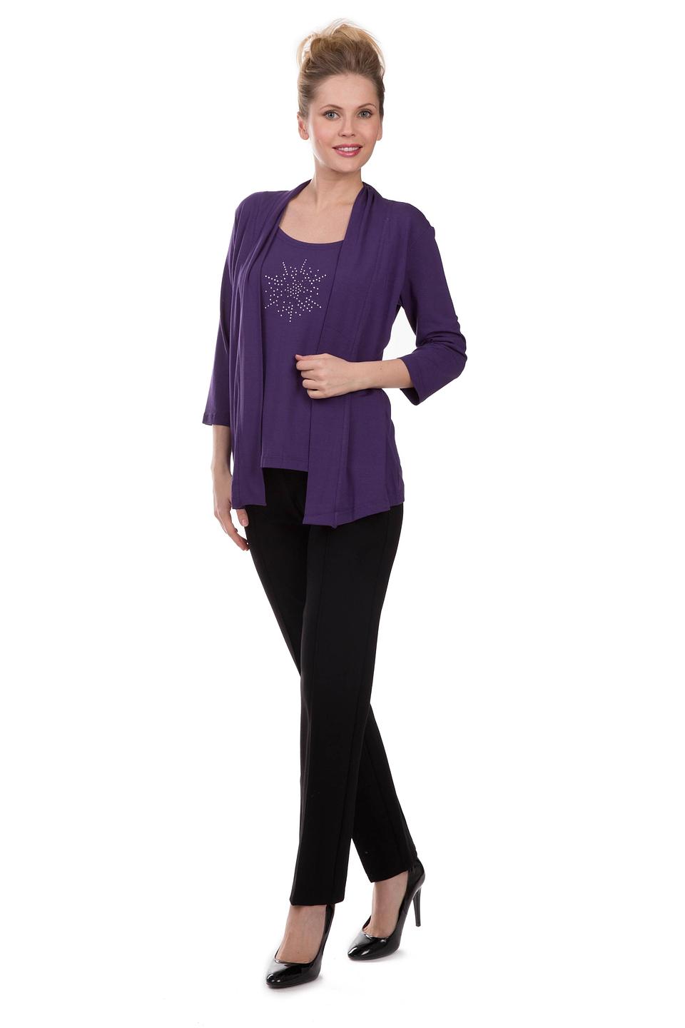Блуза Pezzo фиолетовая с декоративным элементом