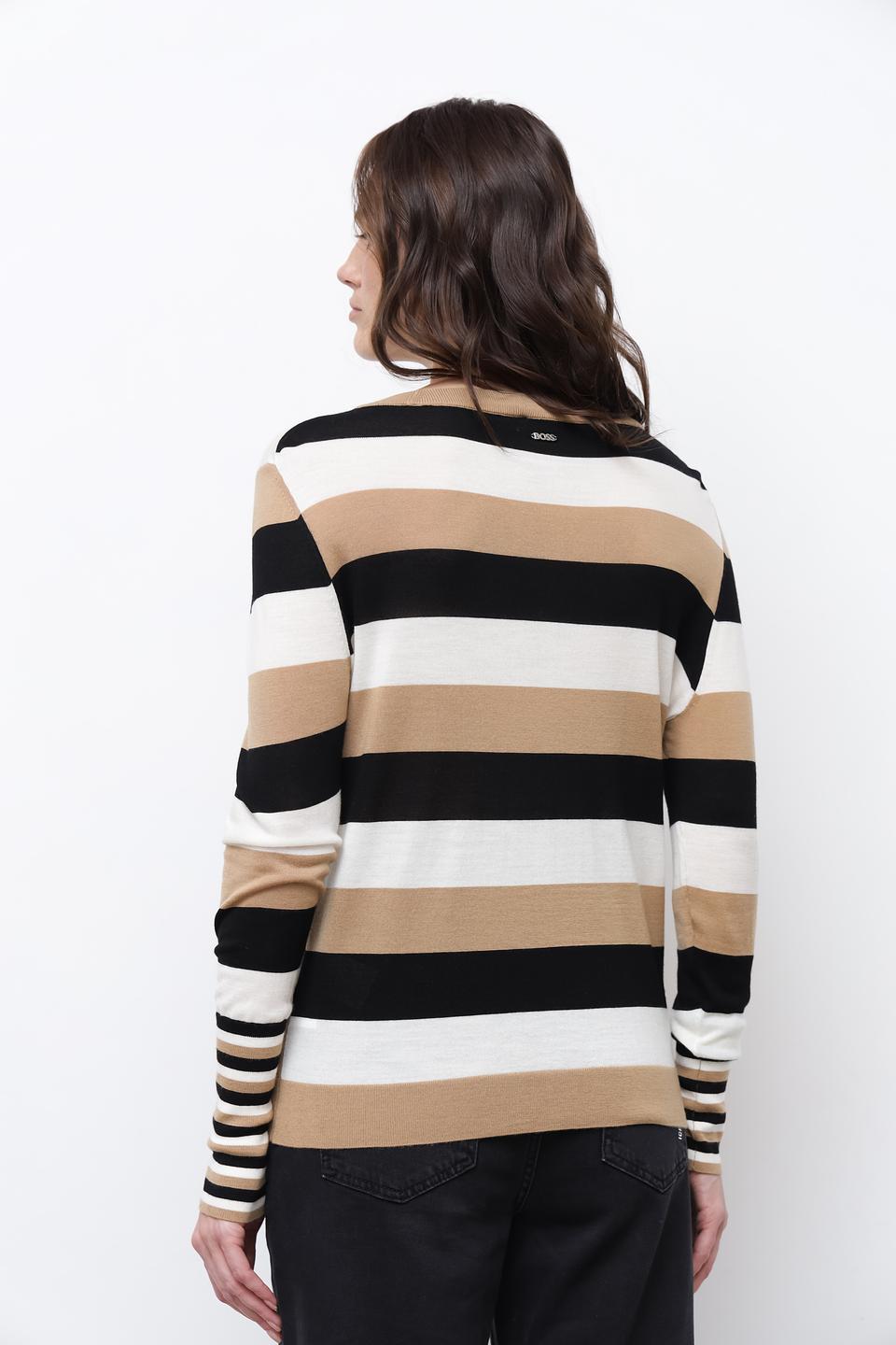 Джемпер Boss Black в полоску бежевый