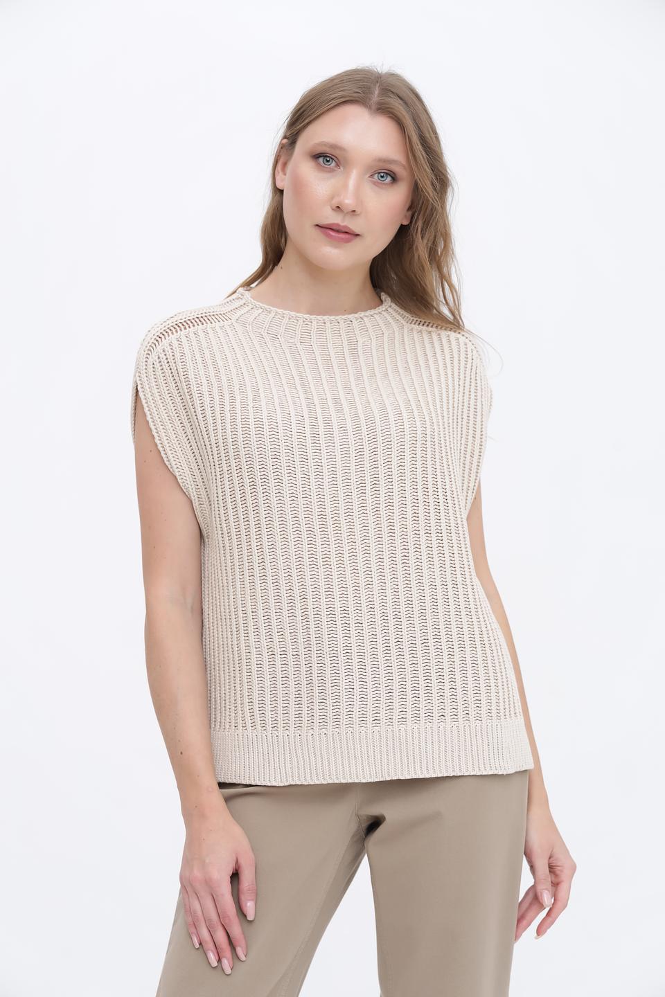 Жилет Lecomte вязаный бежевый