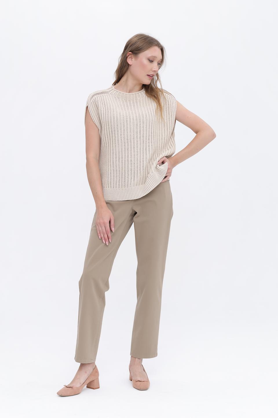 Жилет Lecomte вязаный бежевый