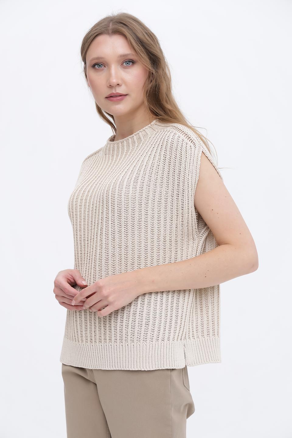 Жилет Lecomte вязаный бежевый