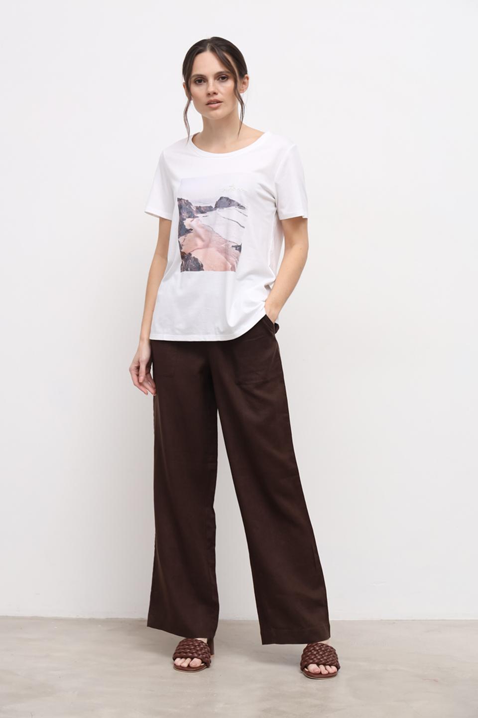 Футболка Oui с принтом белая