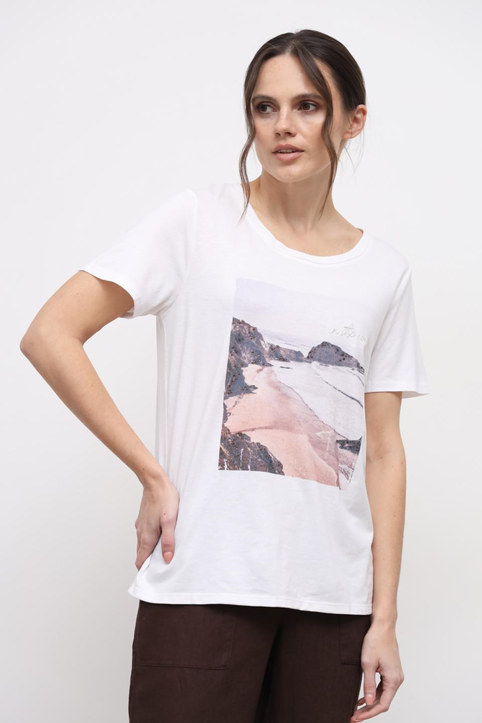 Футболка Oui с принтом белая