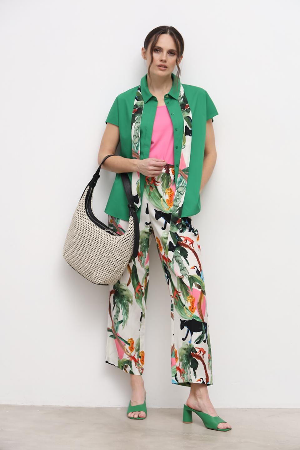 Рубашка Marc Cain короткий рукав зелёная