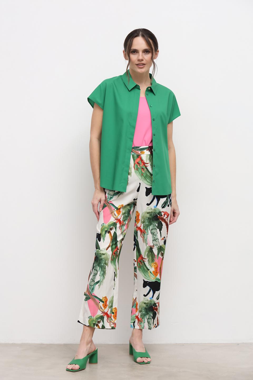 Рубашка Marc Cain короткий рукав зелёная