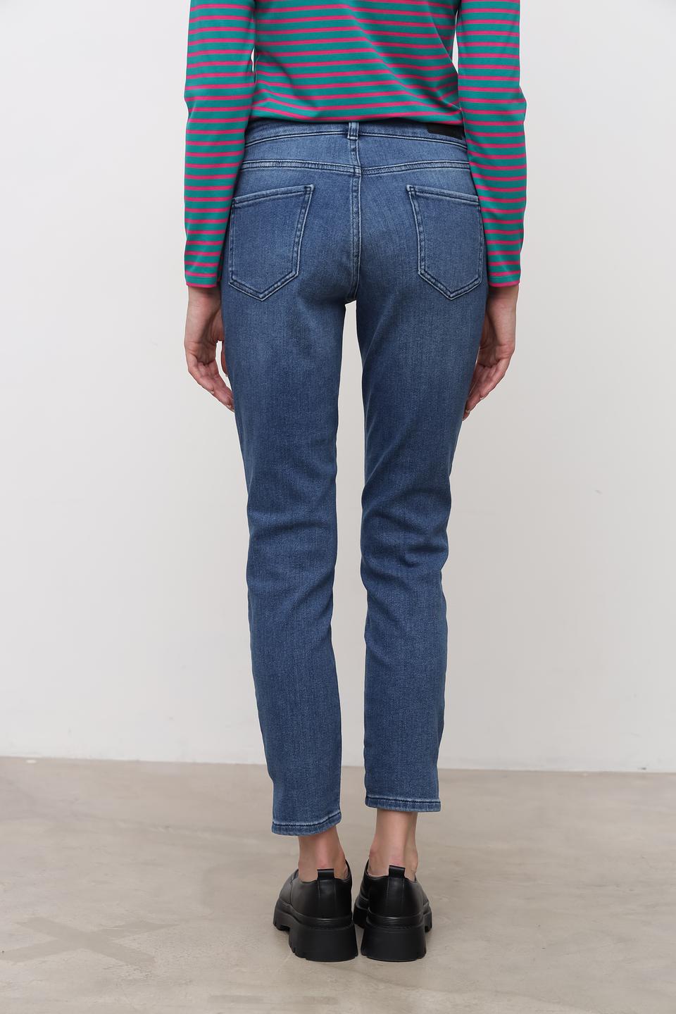Джинсы с разрезом Oui синие