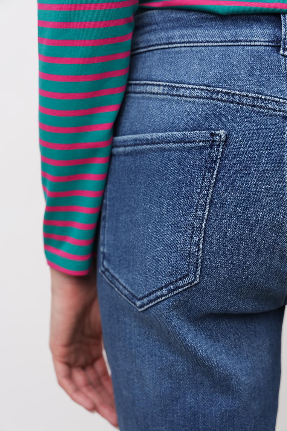 Джинсы с разрезом Oui синие