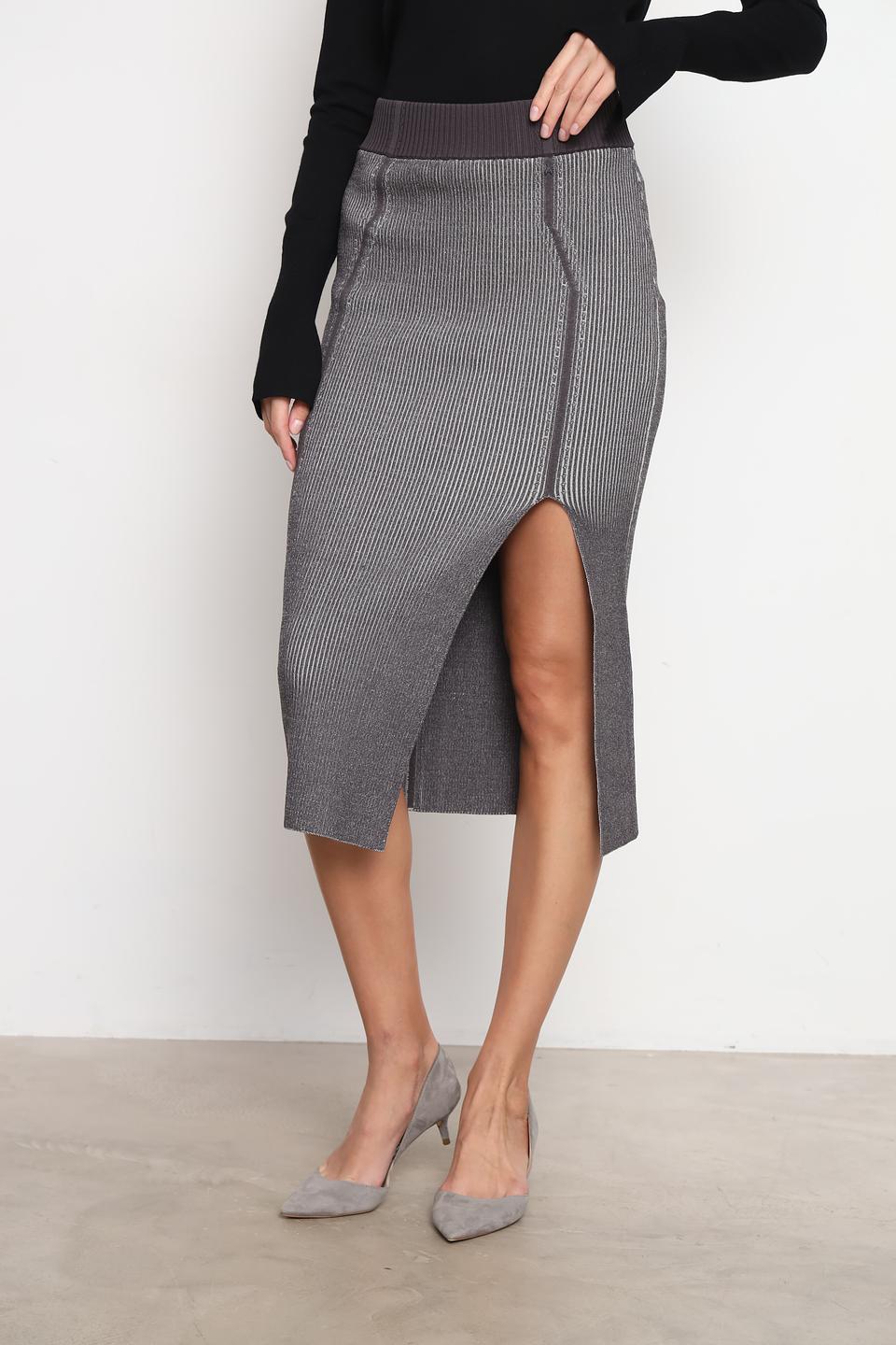 Юбка Patrizia Pepe в полоску серая
