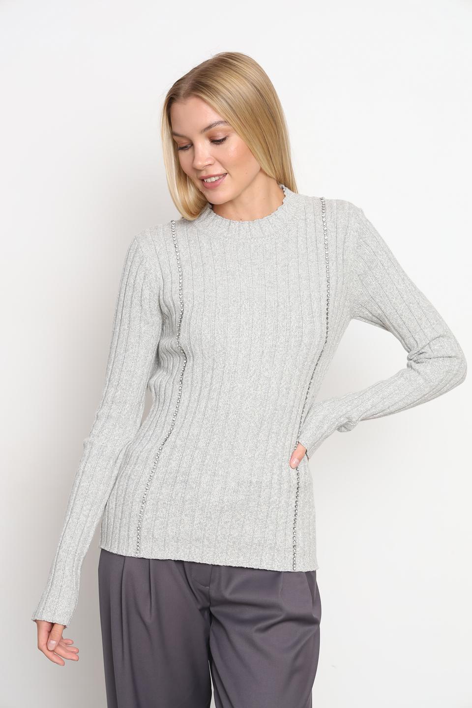 Джемпер Patrizia Pepe серый с цепями
