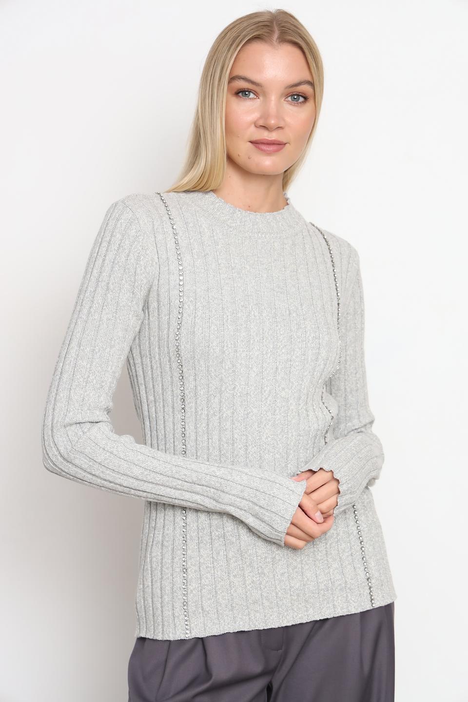 Джемпер Patrizia Pepe серый с цепями