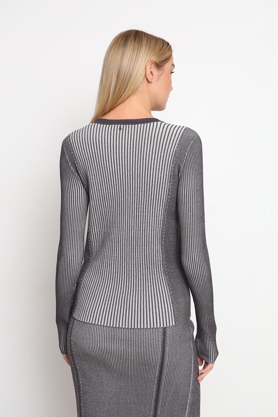 Джемпер Patrizia Pepe в полоску серый