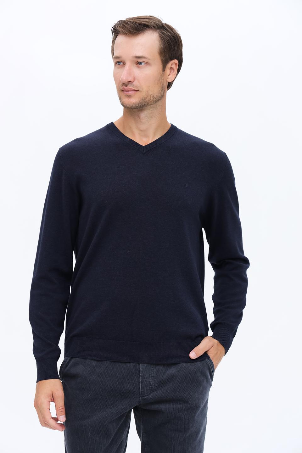 Джемпер Casa Moda V-образный тёмно-синий