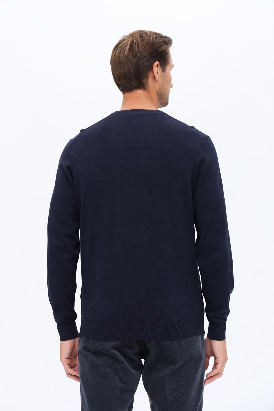 Джемпер Casa Moda V-образный тёмно-синий