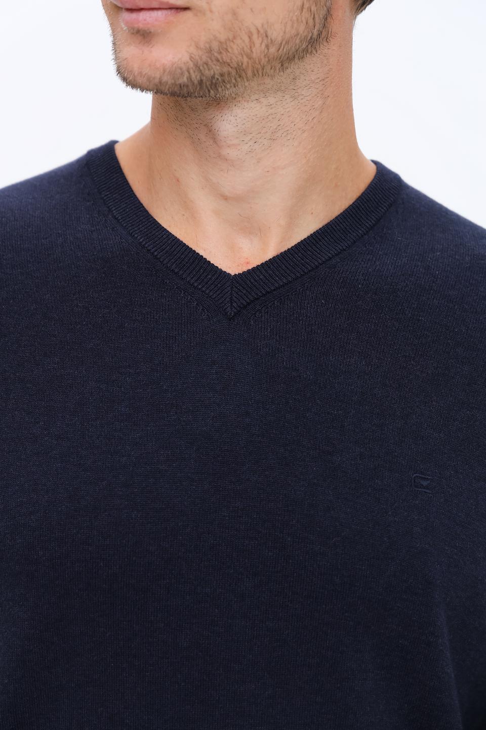 Джемпер Casa Moda V-образный тёмно-синий