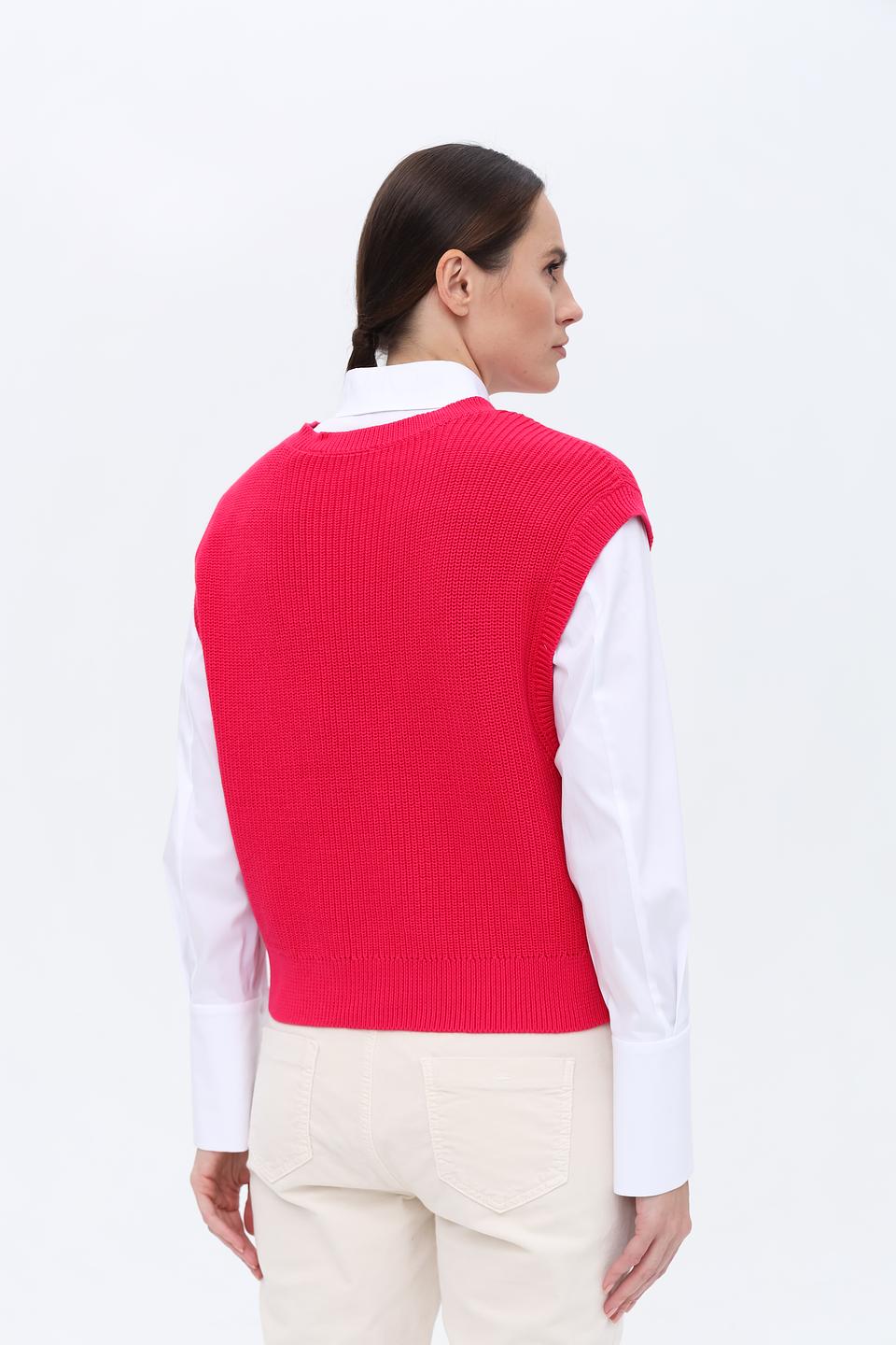 Жилет Taifun вязаный малиновый