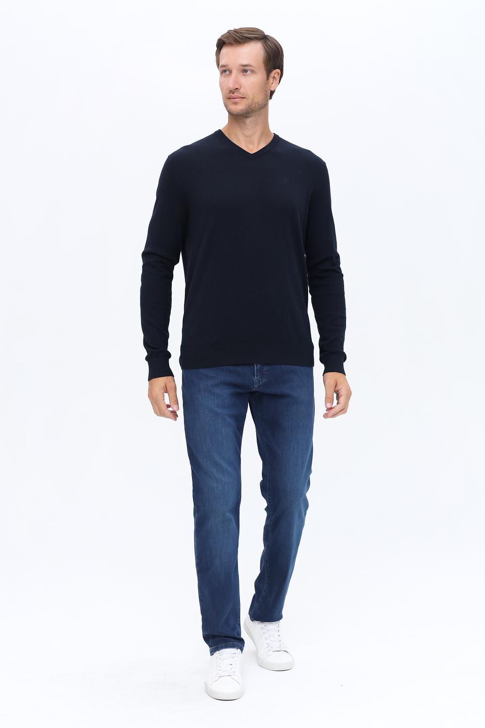 Джемпер Bugatti V-образный тёмно-синий