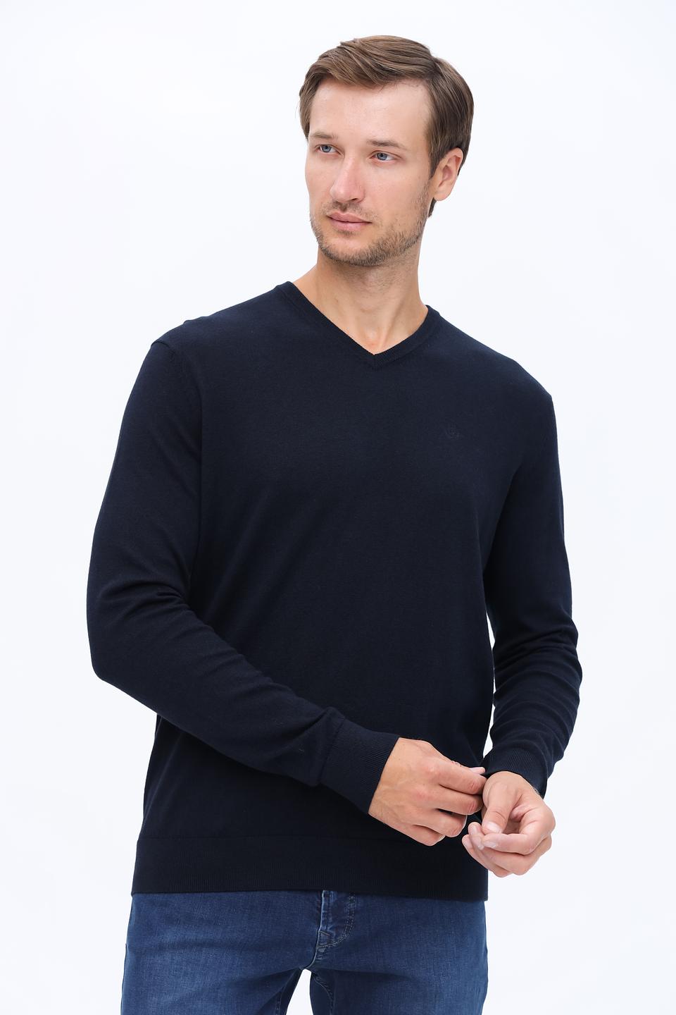 Джемпер Bugatti V-образный тёмно-синий