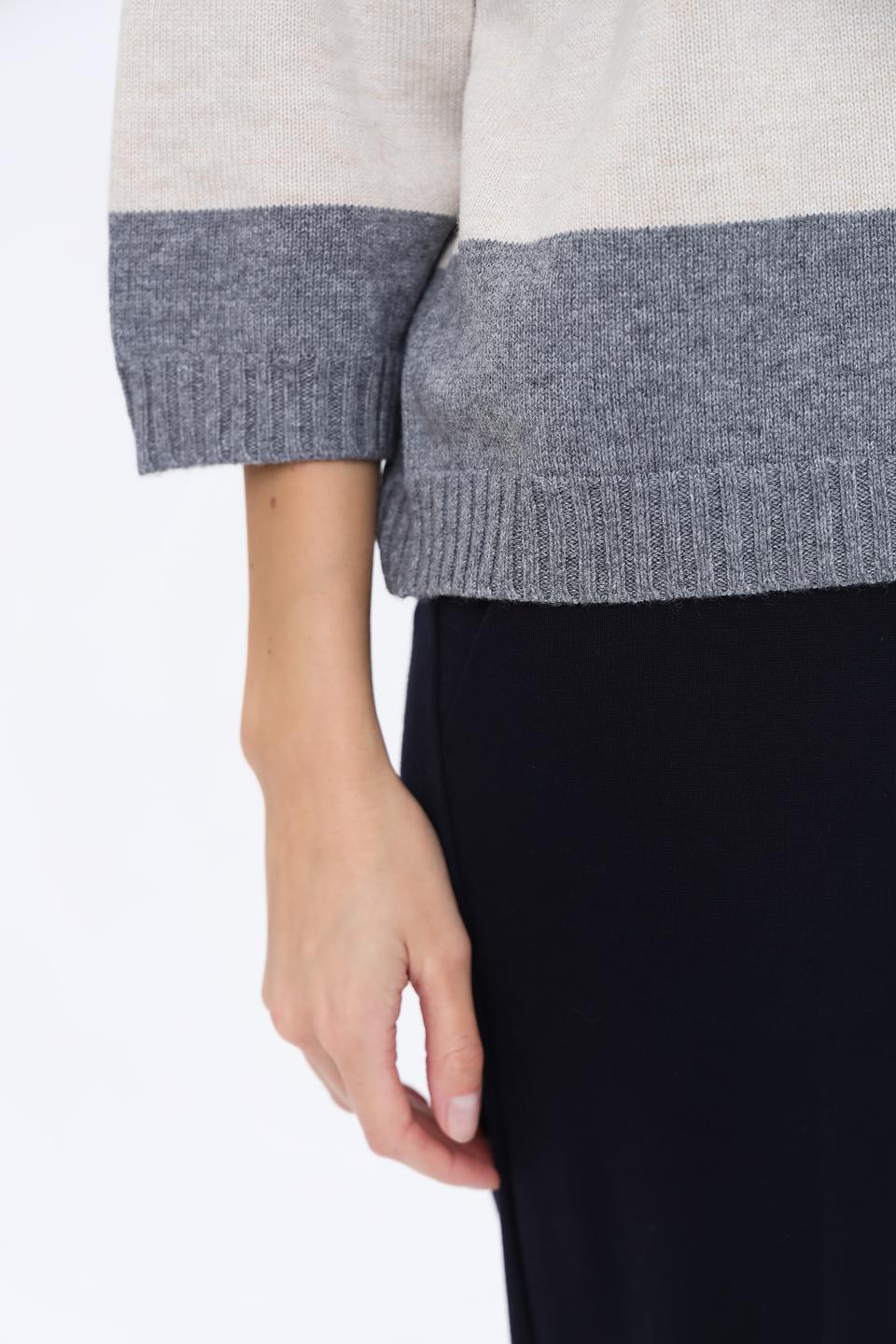 Пуловер Oui в полоску синий