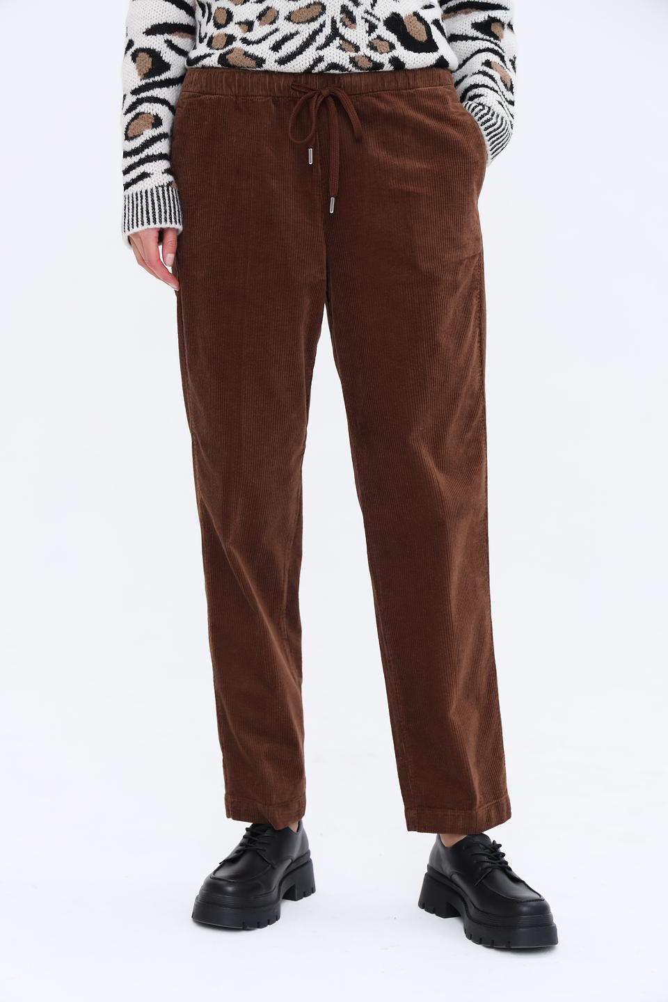 Брюки вельветовые Oui коричневые