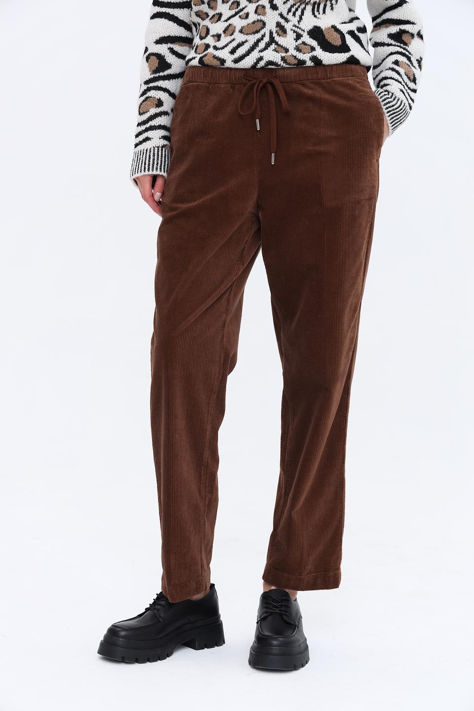 Брюки вельветовые Oui коричневые