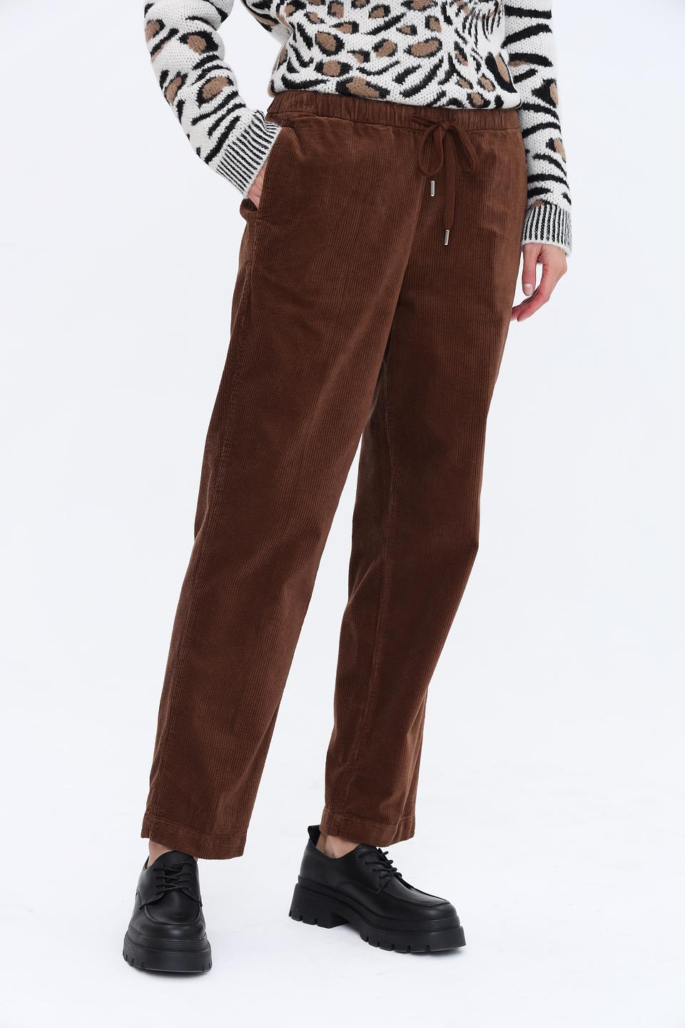 Брюки вельветовые Oui коричневые