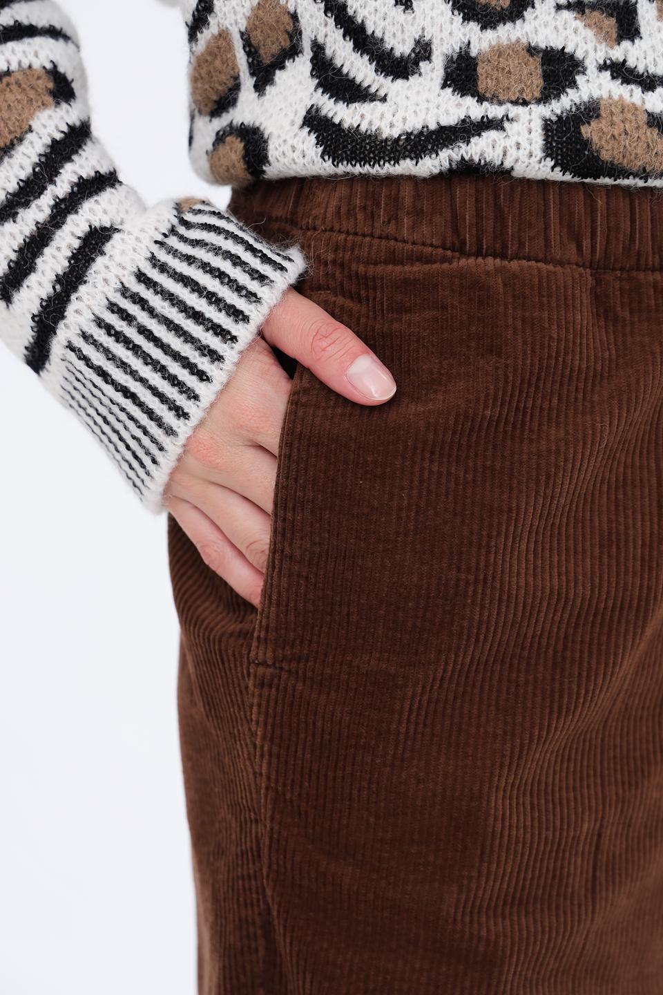 Брюки вельветовые Oui коричневые