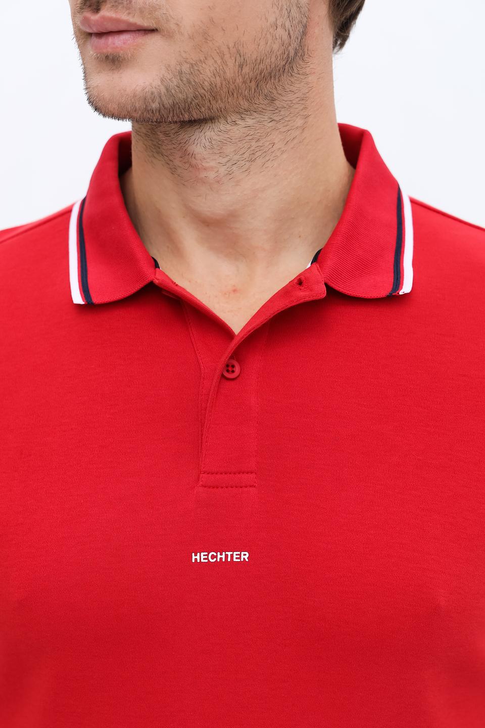 Поло Hechter муж. красное с длинным рукавом
