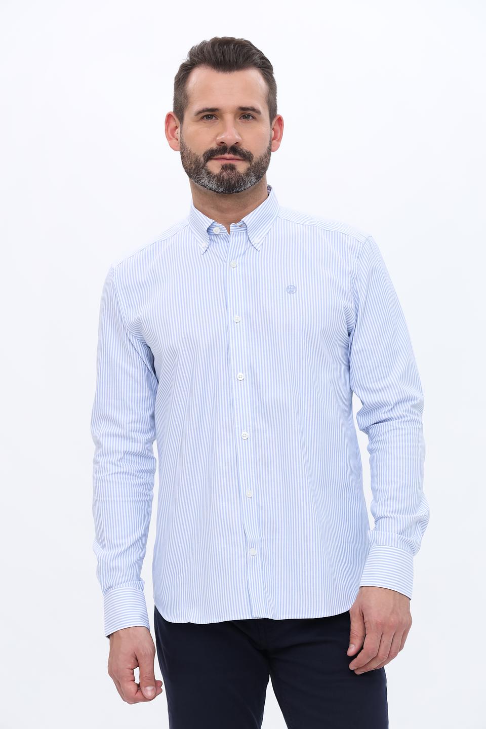 Рубашка North Sails в полоску голубую