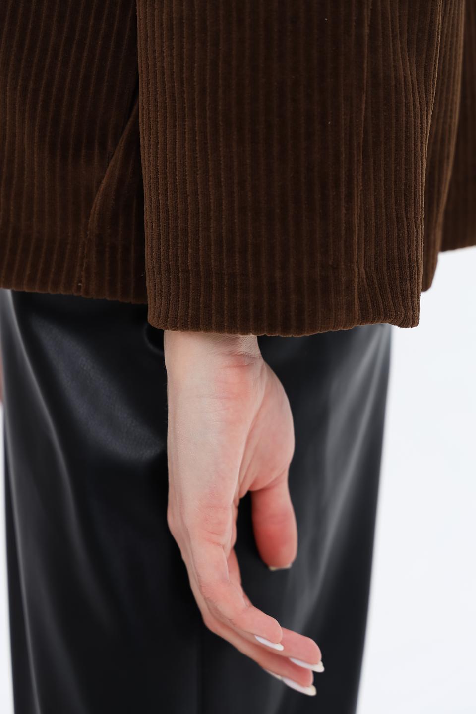 Жакет Circolo 1901 в рубчик коричневый