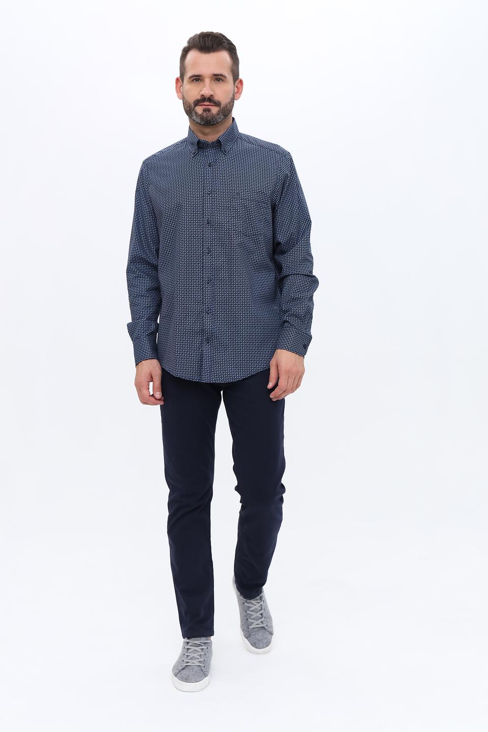 Рубашка Casa Moda в мелкий принт синий