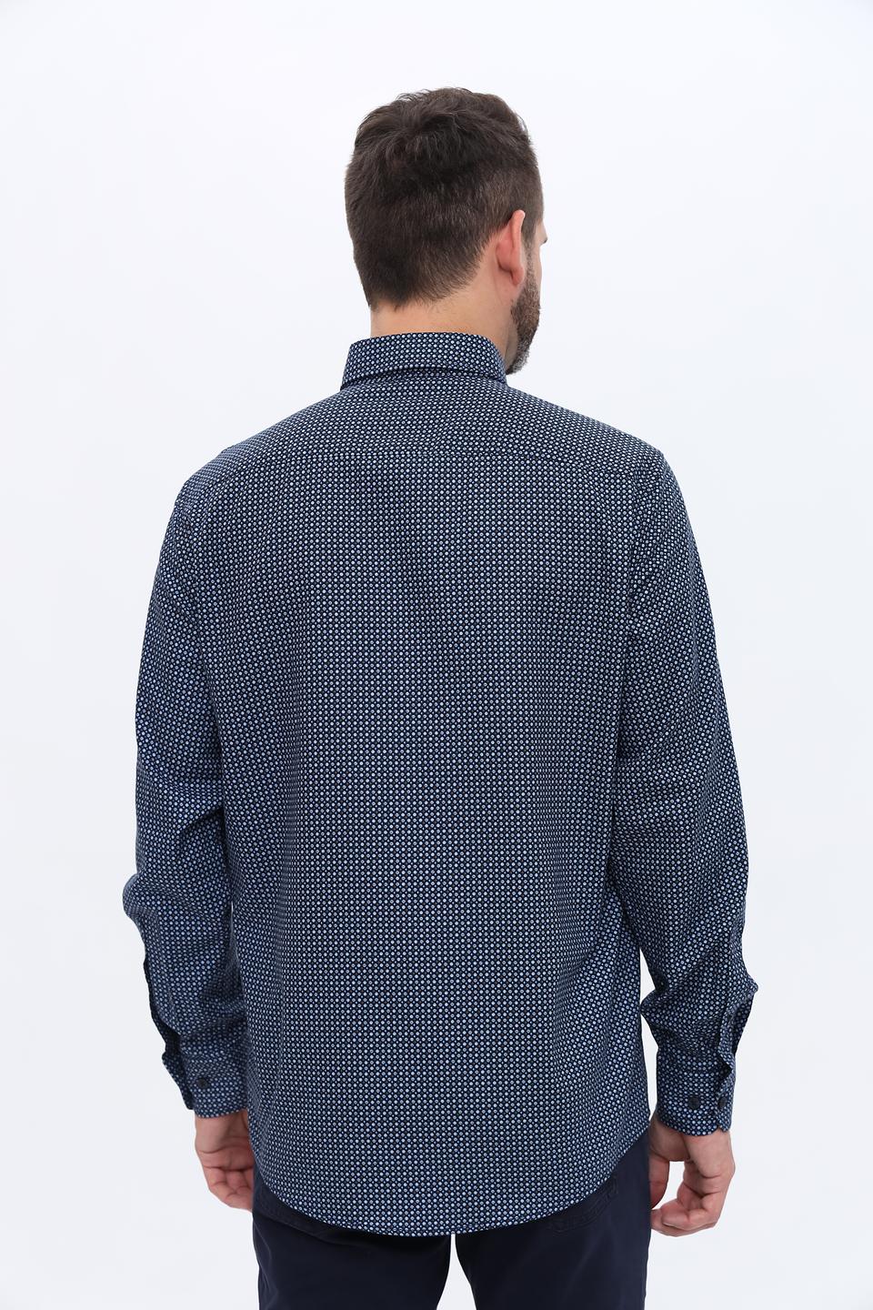 Рубашка Casa Moda в мелкий принт синий