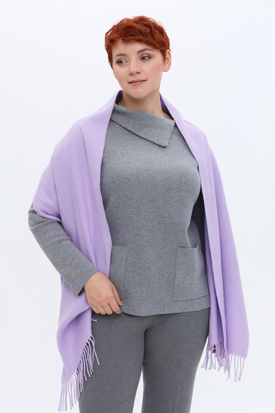Шарф Fraas лавандовый с бахромой