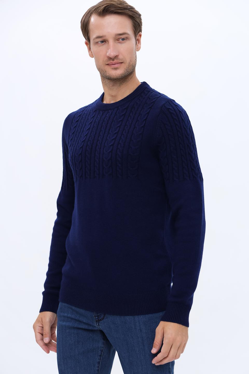 Джемпер Pezzo мужской тёмно-синий с косами
