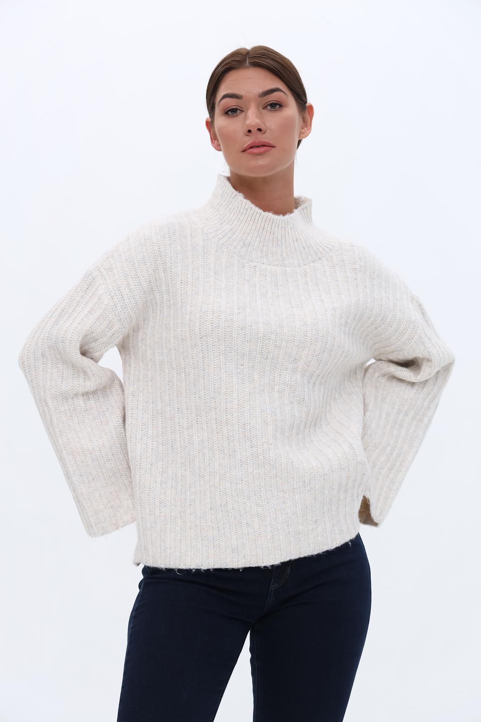 Пуловер Broadway с рукавом-колокол бежевый